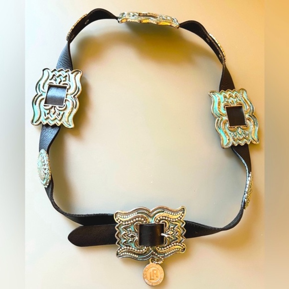 Leatherock Women’s Black  Genuine Leather Belt With Rhinestone Buckle